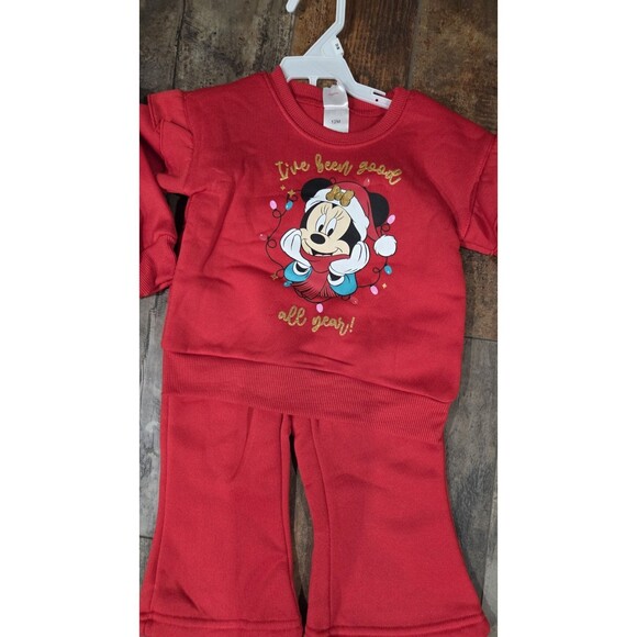 Disney Minnie Mouse 2 Piece Christmas Outfit Size 24 Months  New With Tags B9 - Picture 2 of 3